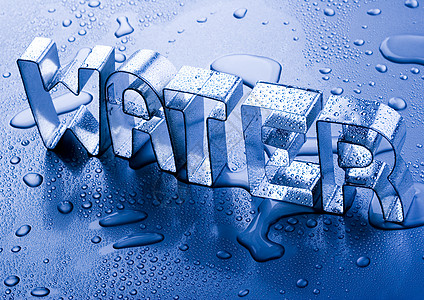 水滴带字素材水滴纹理 新鲜蓝色主题玻璃风暴宏观雨滴液体环境波纹水分日光流动背景