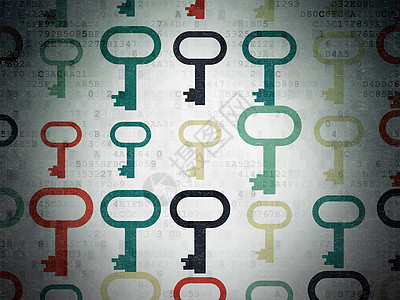 安全概念 数码纸面背景的关键图标攻击保卫代码密码裂缝程序隐私犯罪政策技术图片