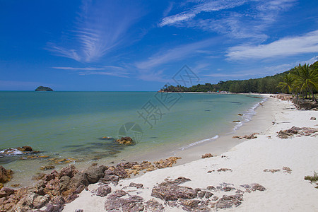 泰国的海滩椰子假期海景石头叶子旅行海洋海岸天堂天空图片