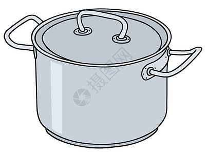 不锈钢锅沙锅用具酿造食物盆地盘子菜肴炊具卡通片金属图片