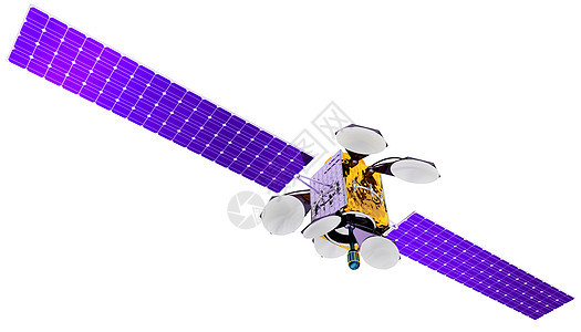 3D地球人造卫星模型3D发射收音机雷达广播全球盘子系统定位蓝色天线图片