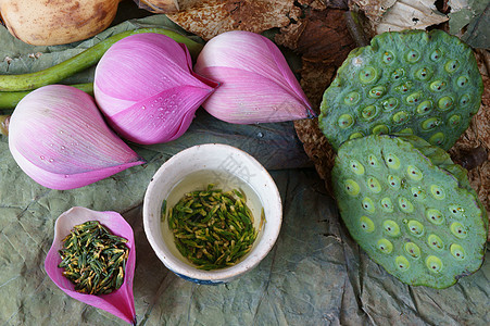 收集莲花 种子 茶叶 健康食品草药荷花收藏花草叶子食物营养植物群莲子药品图片