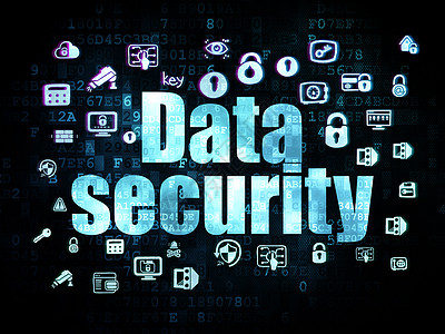 保护概念 数字背景下的数据安全密码裂缝犯罪攻击像素化蓝色保卫监视器屏幕隐私图片