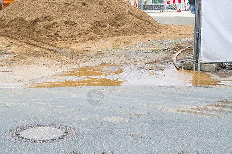 洪水泛滥建筑工地图片