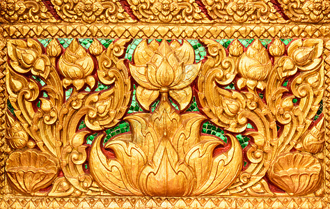 金色莲花塔油画艺术风格工艺装饰绿色雕刻框架寺庙文化金子图片