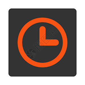 时钟平平橙色和灰色图标时间小时圆圈手表日程商业速度柜台跑表图片