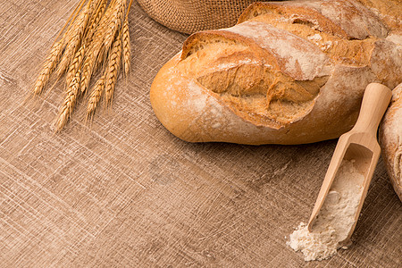 面包海报食品面包和小麦乡村小屋烘烤木板海报糕点谷物厨房菜单机构背景
