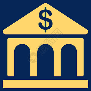 银行图标银行业光栅黄色办公室字形大楼公司金融商业中心图片