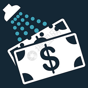 商业集的洗钱图标深蓝色金融货币白色自助宝藏洗涤背景商业现金图片