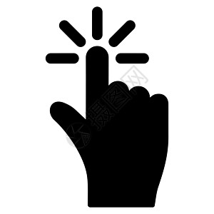 手指点击图标单击图标指针命令字形手势屏幕触摸屏界面黑色用户光标背景