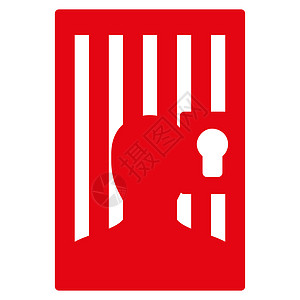 监狱图标相机法庭犯罪逮捕房间警察囚犯框架法律红色图片