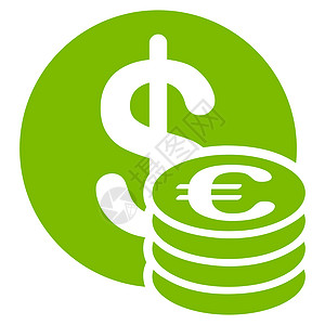 美元欧元硬币图标字形生态金融银行绿色金子柱子储蓄运气联盟图片