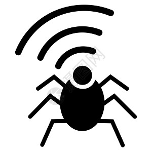 无线电间谍错误图标播送高科技犯罪收音机电脑间谍字形昆虫上网代理人图片