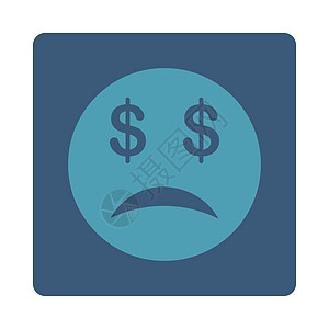 破产斯麦笑图标经济衰退符号表情悲伤情绪储蓄经济投资按钮预算图片