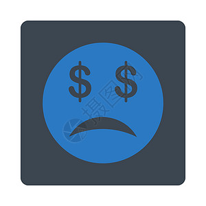 破产斯麦笑图标经济衰退碰撞储蓄失败预算正方形符号情绪压力表情图片