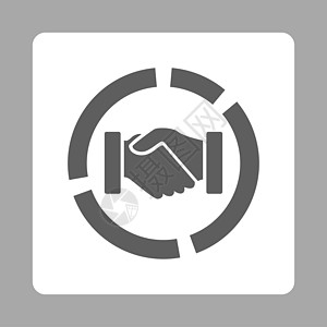 握手icon购置图表图标协议问候语按钮合伙会议圆形背景友谊灰色统计背景