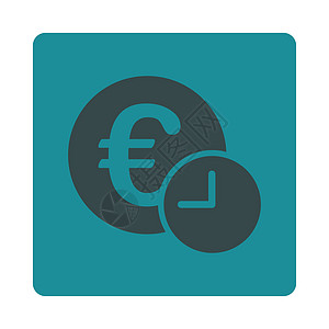 欧元信用图标符号小时硬币财政投资宝藏贷款商业正方形贸易背景图片