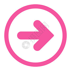向右平平面粉色粉红箭头圆光栅图标背景图片