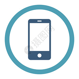 智能手机平淡青和蓝色四轮光栅图标电话工具电讯软垫棕榈监视器药片短信字形电子图片