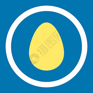白色彩蛋图标鸡蛋平面黄色和白色 四轮光栅图标形式早餐背景字形蓝色食物细胞数字背景