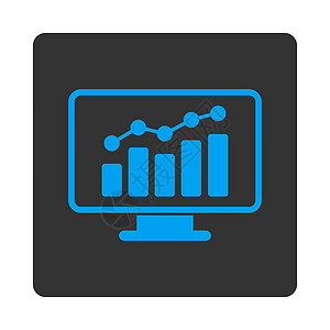监测图标销售量蓝色信息电视电脑桌面字形监控生长条形图片