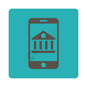 移动银行图标博物馆银行业商业青色字形货币图书馆经济电话手机图片