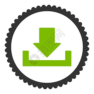 下下载平板生态绿色和灰色双环邮票图标证书保管箱向下收件箱箭头储蓄橡皮磁盘海豹店铺图片