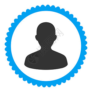 用户平面蓝色和灰色双周邮票图标角色成人丈夫身体经理数字证书绅士男性男生图片