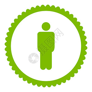 圆图男子平板生态绿色彩色圆印章图标背景