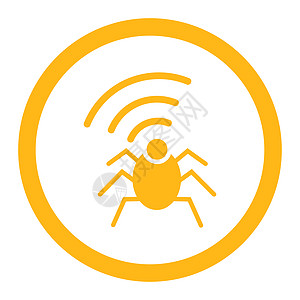 无线电监听器窃听器平板黄色四面形图标匿名电脑工具信号安全播送秘密昆虫隐私天线图片