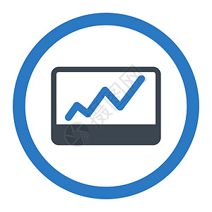 股票市场图标圆形监视器展示数据进步图表商业桌面金融统计图片