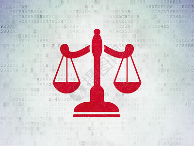 法律概念 数字纸张背景的尺度保卫防御判决书数据技术法典电脑财产执法代码图片