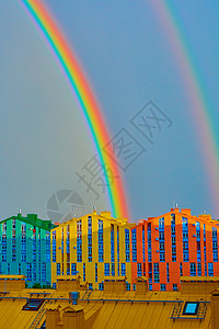 彩虹建筑素材城市的多云的高清图片