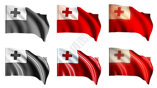 Tonga 旗帜挥动前方视图图片