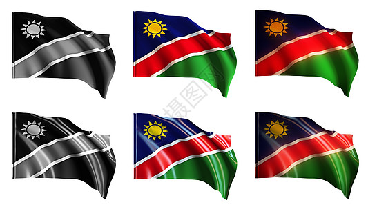 纳米比亚旗帜挥舞前视线图片