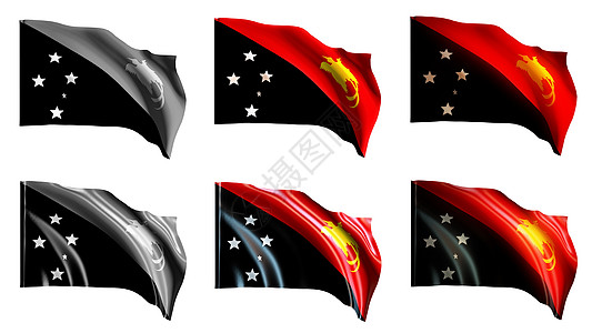 巴布亚新几内亚的旗帜挥舞着前方视线图片