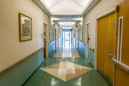 医院 走廊内建筑和走廊末端的室内建筑护士医疗病人医生诊所制服健康卫生图片