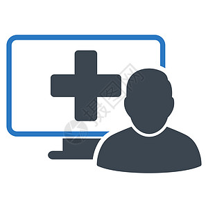 在线医学图标服务医疗电子字形从业者屏幕桌面监视器男性网上药店图片