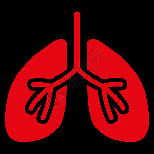 肺部图标胸部医疗字形红色解剖学呼吸系统黑色生物学气管支气管炎图片