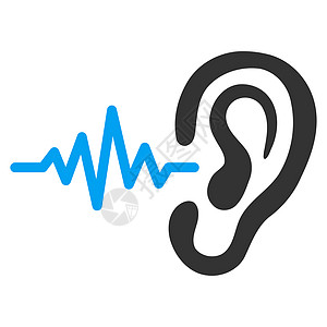 听听图标扬声器宣传蓝色灰色耳聋耳朵歌曲图表波浪器官图片