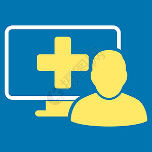 在线医学图标电子桌面移动服务背景专家白色蓝色监视器互联网图片
