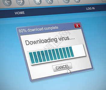 病毒概念蓝色计算下载截屏间谍对话框屏幕程序电脑广告图片素材