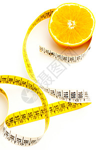 含测量量的新鲜橙色图片