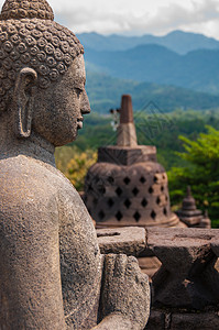 波罗布杜佛佛废墟旅行金字塔艺术旅游日落冥想雕像文化遗产图片