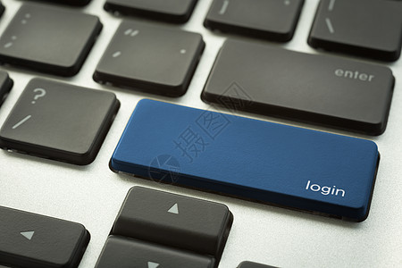 带有印刷LOGIN按钮的笔记本键盘图片