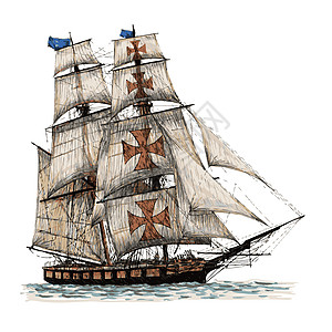 手工抽取的原油船手绘旅行草图涂鸦假期海军铅笔导航运输航程图片