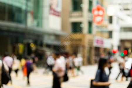 香港市人口拥挤的人群模糊不清图片