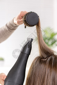 理发护理专业棕色头发工作职业发型人类长发女士背景图片