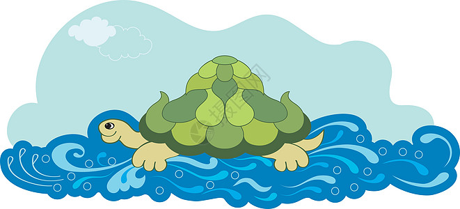 海龟游泳和冲浪水图片