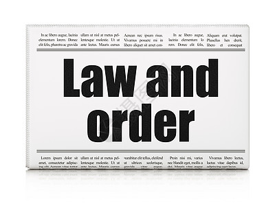 法律概念 报纸头条  法律和秩序刑事通讯法典命令防御法理财产文章保卫权利图片